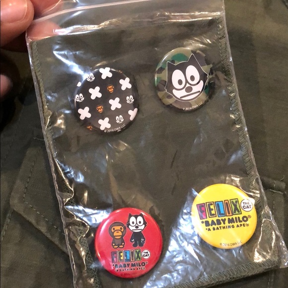 A Bathing Ape Felix The Cat Olive Army Jacket - Picture 4 of 8